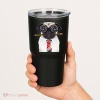 Nerdy Pug Dog With Glasses Tumbler thumb 2