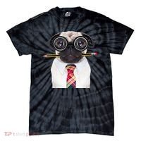 Nerdy Pug Dog With Glasses Tie-Dye T-Shirt thumb 0