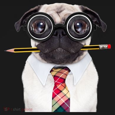 Nerdy Pug Dog With Glasses Tie-Dye T-Shirt
