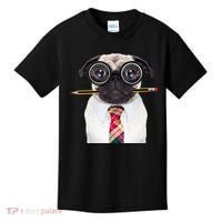 Nerdy Pug Dog With Glasses Kids T-Shirt thumb 0