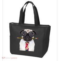 Nerdy Pug Dog With Glasses Tote Bag thumb 3