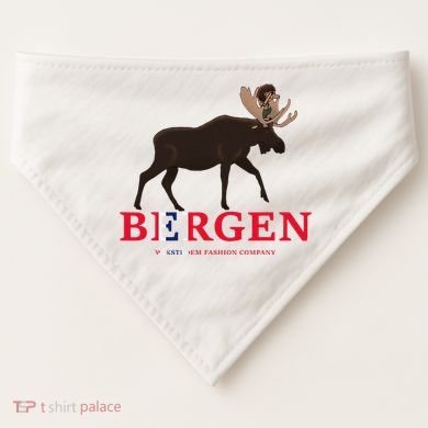Norway Elk Troll Myths Flag Mountain Travel USA-Made Doggie Bandana