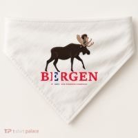 Norway Elk Troll Myths Flag Mountain Travel USA-Made Doggie Bandana thumb 0