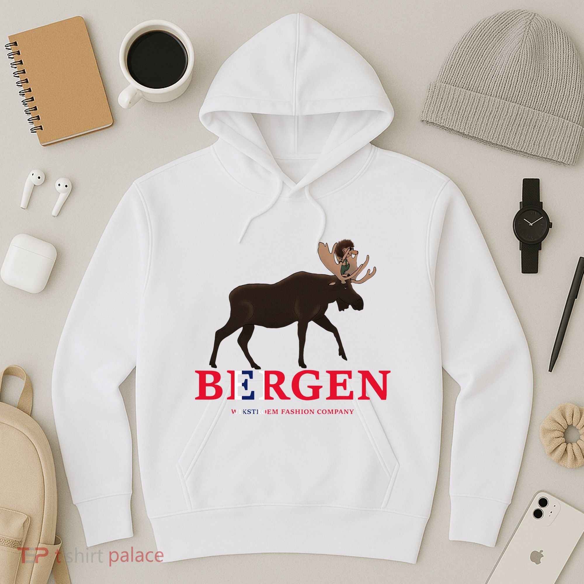 Norway Elk Troll Myths Flag Mountain Travel Hoodie
