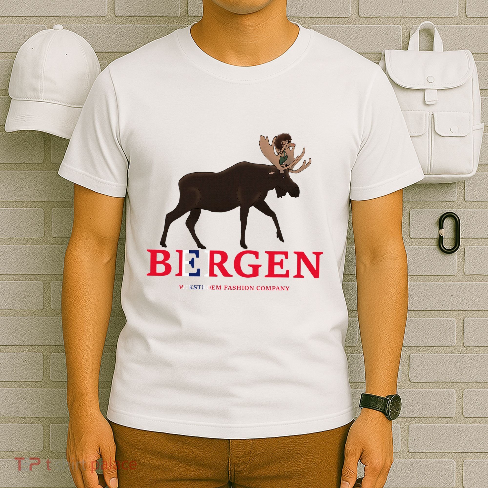Norway Elk Troll Myths Flag Mountain Travel T-Shirt