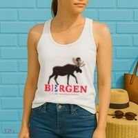 Norway Elk Troll Myths Flag Mountain Travel Women's Tank Top thumb 2