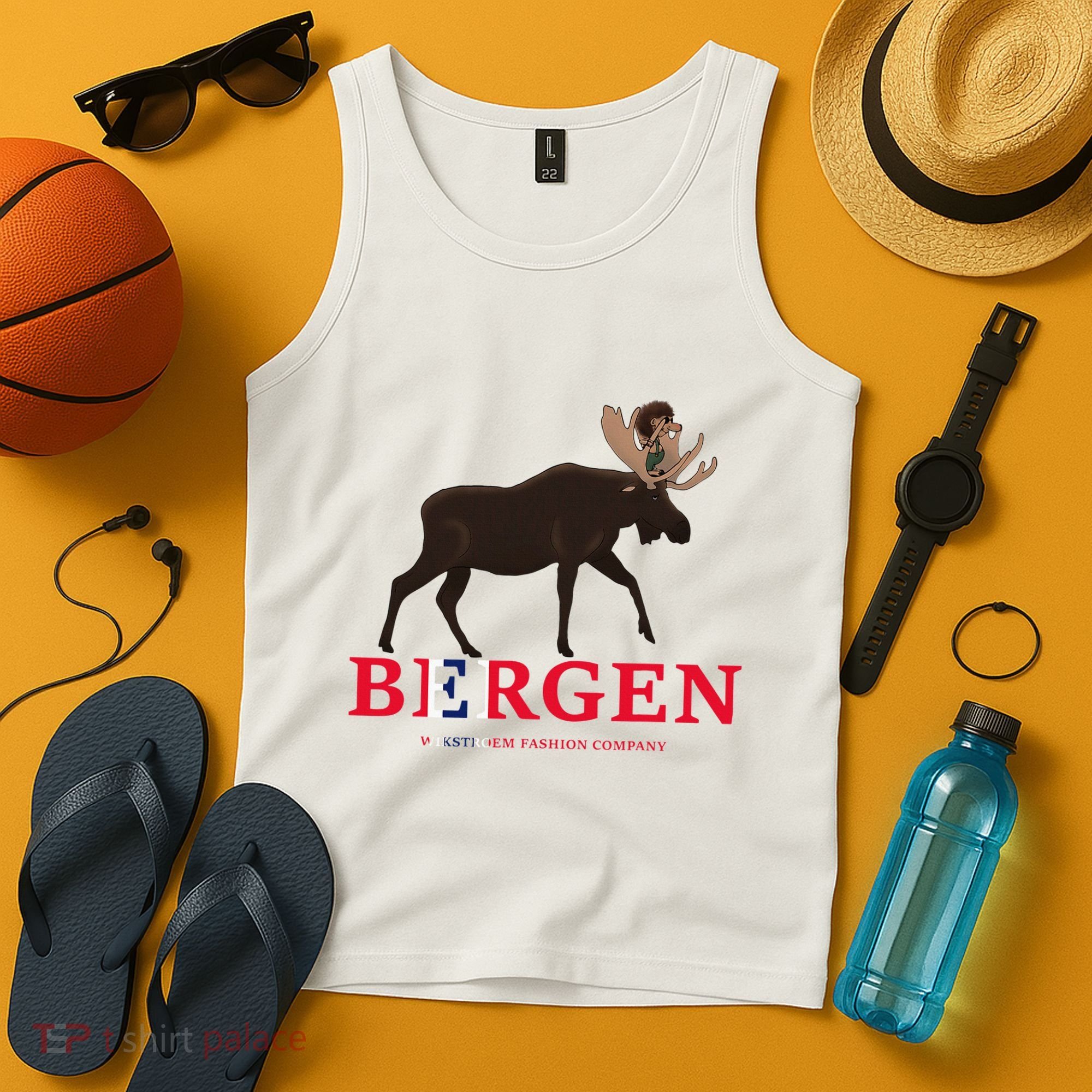 Norway Elk Troll Myths Flag Mountain Travel Tank Top
