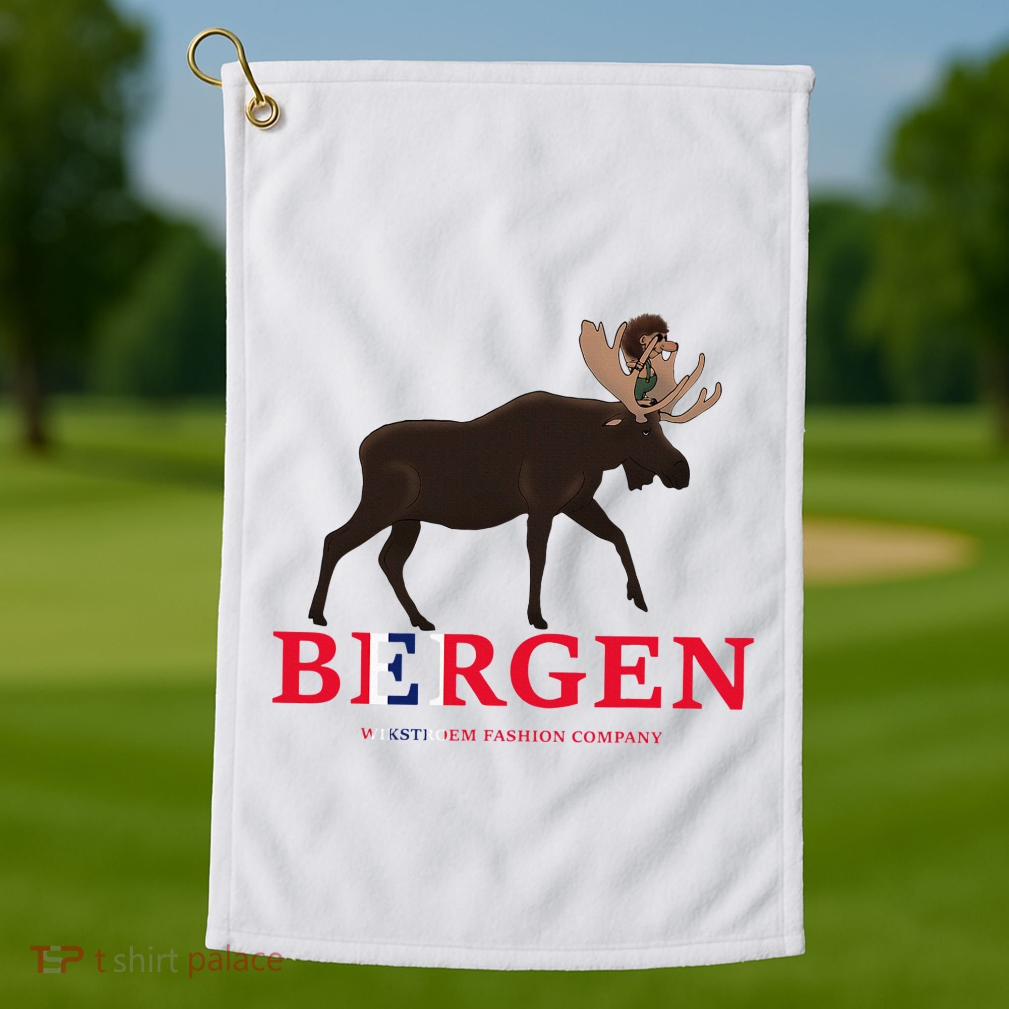 Norway Elk Troll Myths Flag Mountain Travel Golf Towel