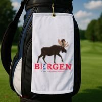 Norway Elk Troll Myths Flag Mountain Travel Golf Towel thumb 2