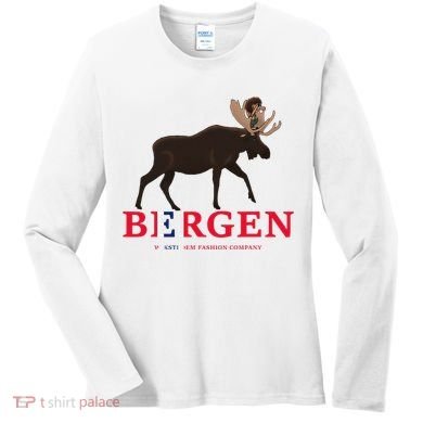 Norway Elk Troll Myths Flag Mountain Travel Women's Long Sleeve Shirt