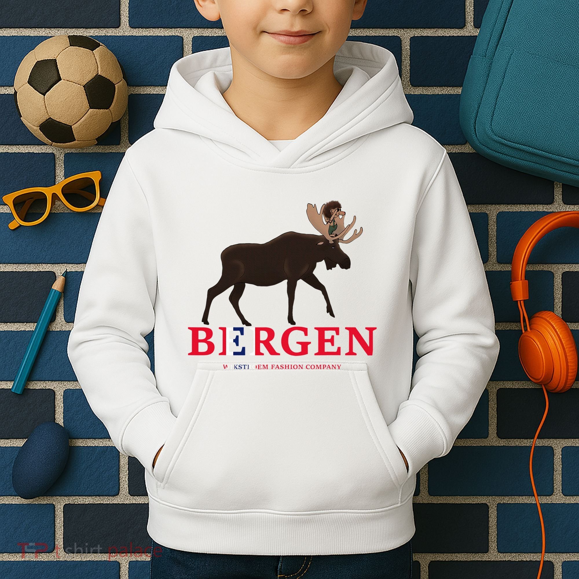 Norway Elk Troll Myths Flag Mountain Travel Kids Hoodie