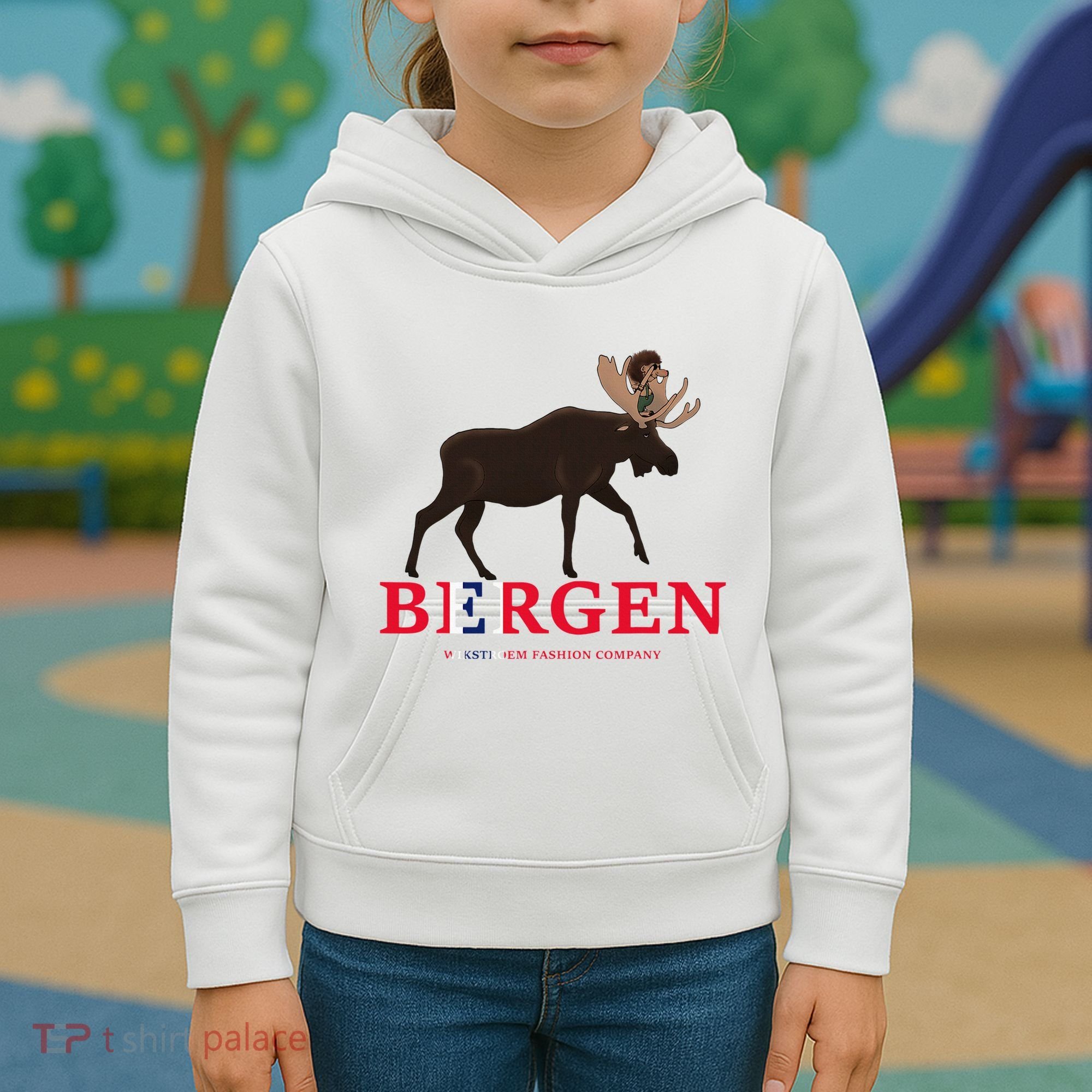 Norway Elk Troll Myths Flag Mountain Travel Kids Hoodie