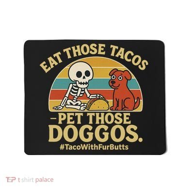 Nice Eat Those Tacos Pet Those Doggos #TacosWillfburts Skeleton Dog Mousepad