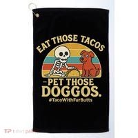 Nice Eat Those Tacos Pet Those Doggos #TacosWillfburts Skeleton Dog Golf Towel thumb 0