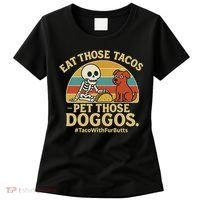 Nice Eat Those Tacos Pet Those Doggos #TacosWillfburts Skeleton Dog Women's T-Shirt thumb 0