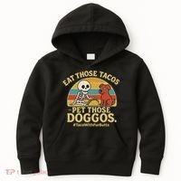 Nice Eat Those Tacos Pet Those Doggos #TacosWillfburts Skeleton Dog Kids Hoodie thumb 0