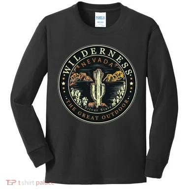 Nevada Wilderness Silver State Kids Long Sleeve Shirt