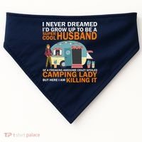 Never Dreamed I'd Grow Up To Be A Super Cool Camping Husband USA-Made Doggie Bandana thumb 0
