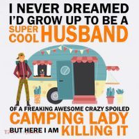Never Dreamed I'd Grow Up To Be A Super Cool Camping Husband Comfort Colors Garment-Dyed Hooded Sweatshirt thumb 2
