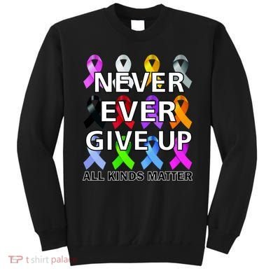 Never Ever Give Up All Kinds Matter Awareness Sweatshirt