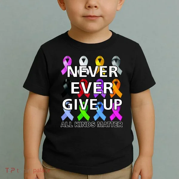 Never Ever Give Up All Kinds Matter Awareness Toddler T-Shirt