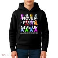 Never Ever Give Up All Kinds Matter Awareness Kids Hoodie thumb 4