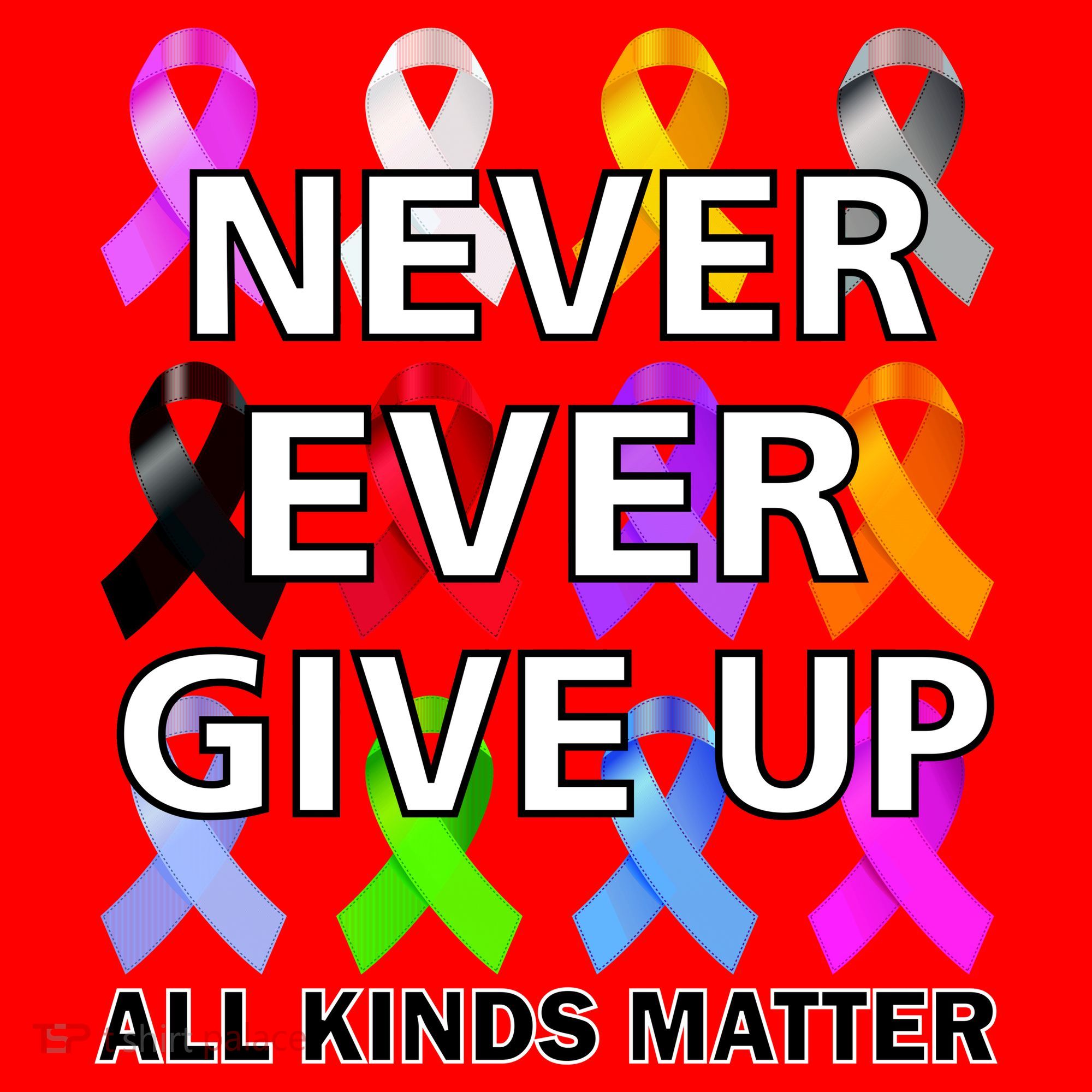 Never Ever Give Up All Kinds Matter Awareness Santa Hat