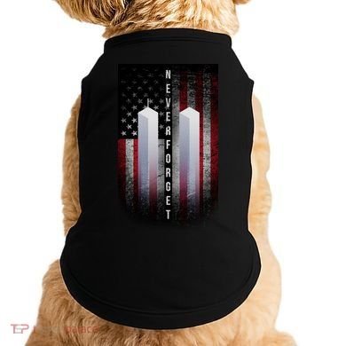 Never forget 9-11 Twin Towers American Flag Doggie Tank