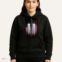 Never forget 9-11 Twin Towers American Flag Hoodie thumb 5