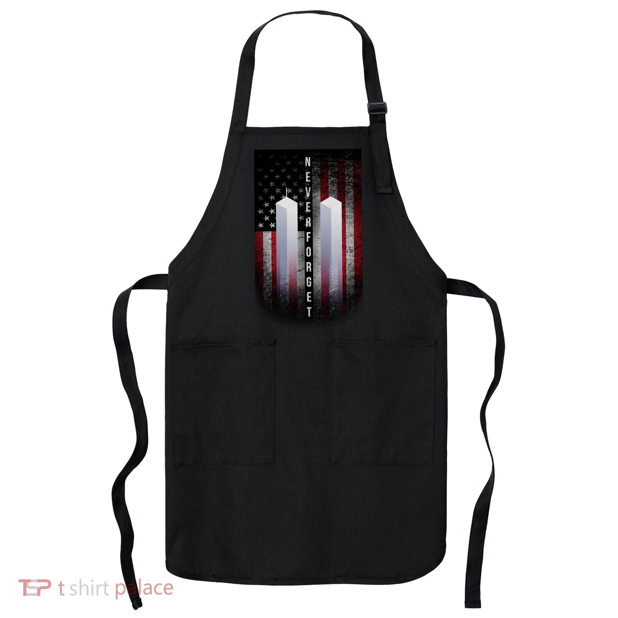 Never forget 9-11 Twin Towers American Flag Apron