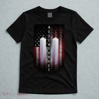Never forget 9-11 Twin Towers American Flag T-Shirt thumb 5