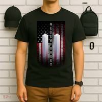Never forget 9-11 Twin Towers American Flag T-Shirt thumb 6