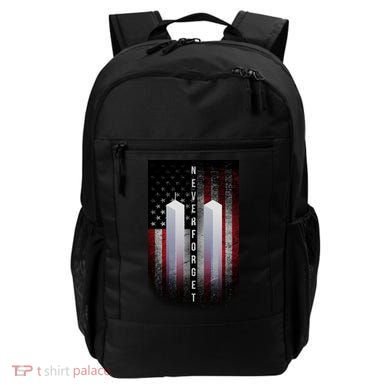 Never forget 9-11 Twin Towers American Flag Backpack