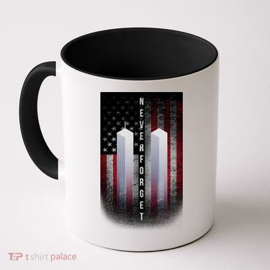 Never forget 9-11 Twin Towers American Flag Coffee Mug