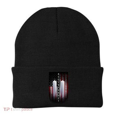 Never forget 9-11 Twin Towers American Flag Beanie