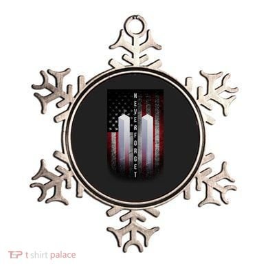 Never forget 9-11 Twin Towers American Flag Ornament