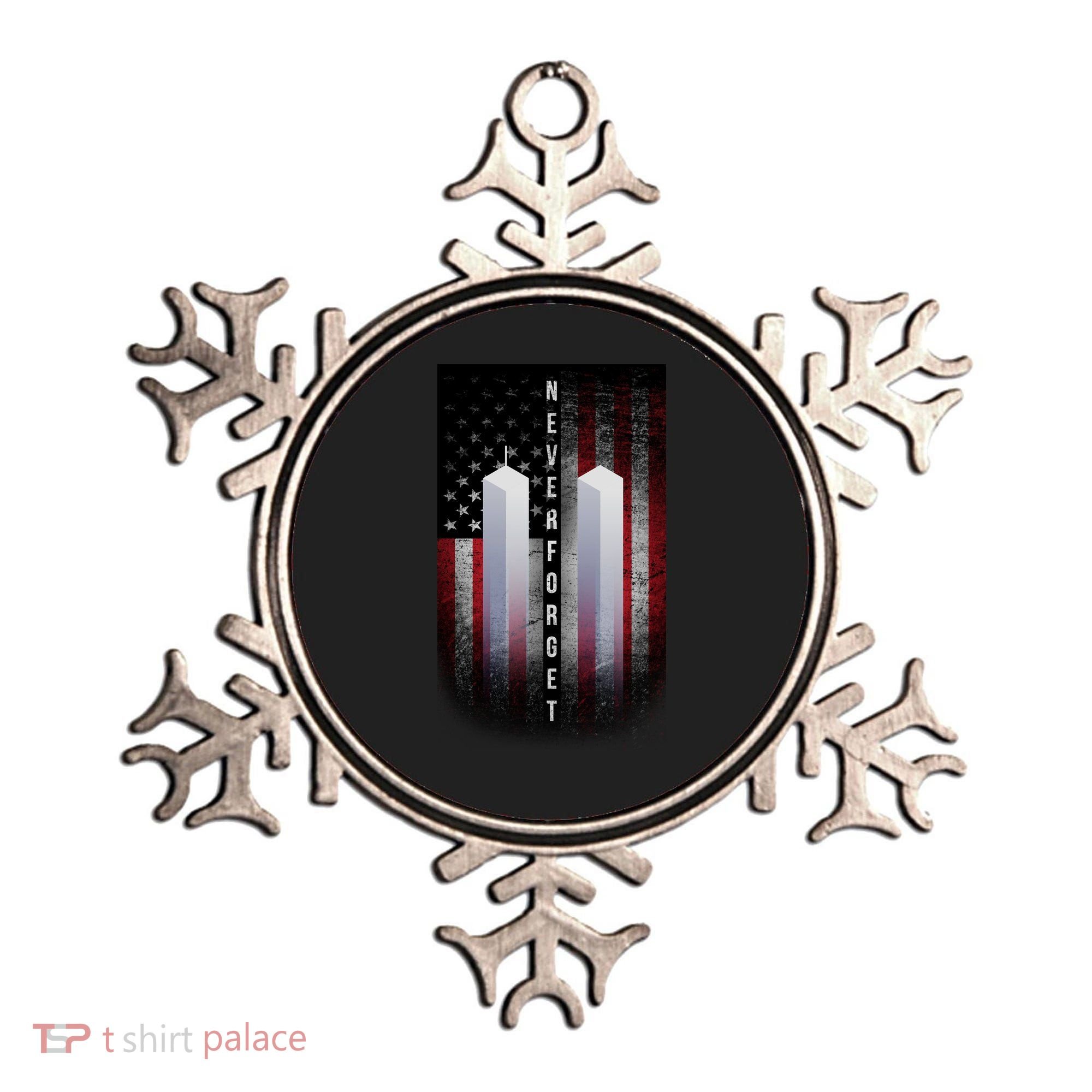 Never forget 9-11 Twin Towers American Flag Ornament