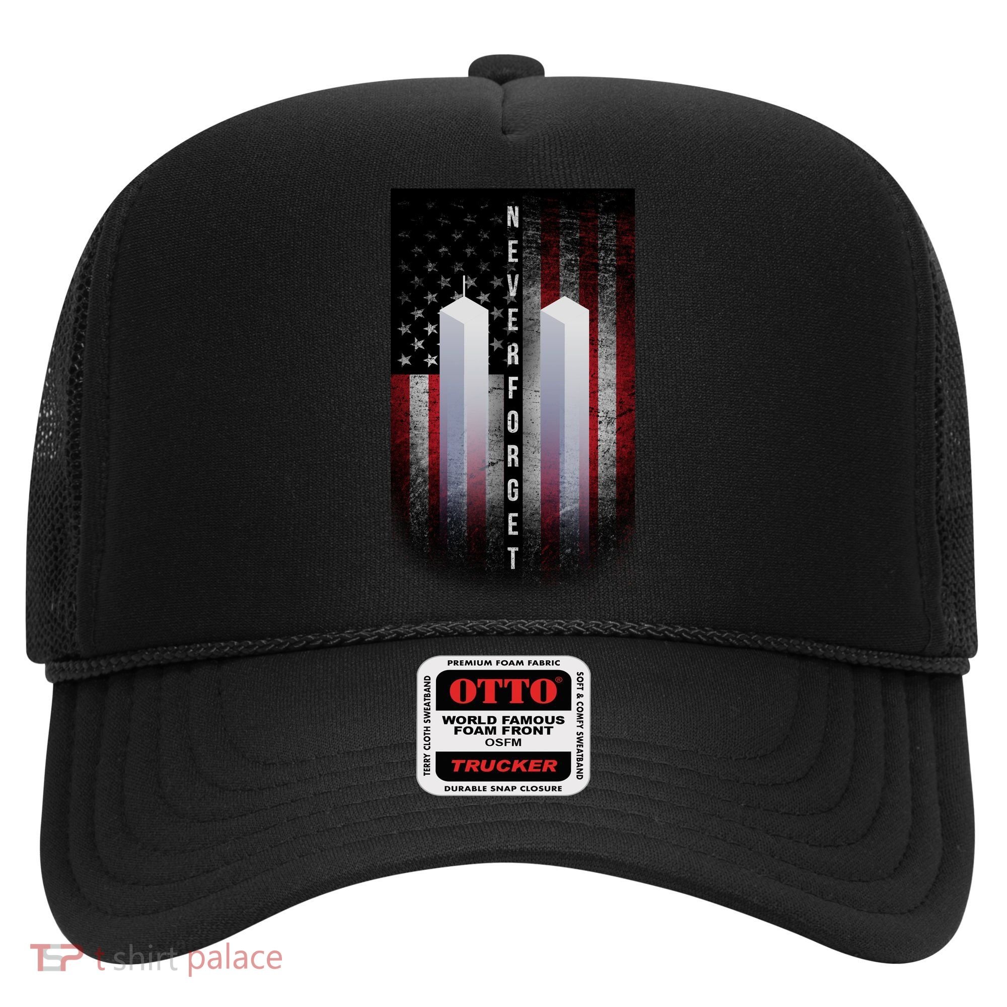 Never forget 9-11 Twin Towers American Flag Hat