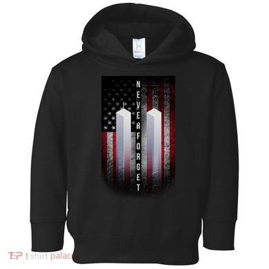 Never forget 9-11 Twin Towers American Flag Toddler Hoodie