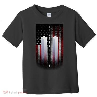 Never forget 9-11 Twin Towers American Flag Toddler T-Shirt