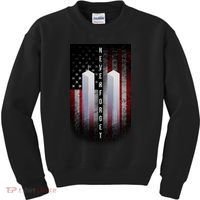 Never forget 9-11 Twin Towers American Flag Kids Sweatshirt thumb 0