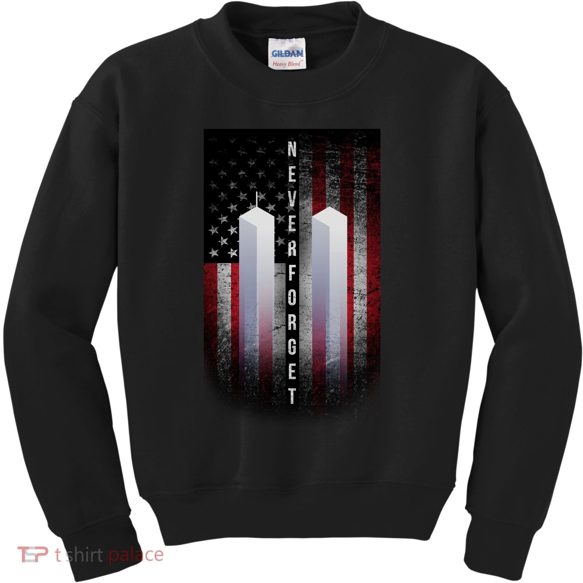 Never forget 9-11 Twin Towers American Flag Kids Sweatshirt
