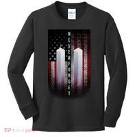 Never forget 9-11 Twin Towers American Flag Kids Long Sleeve Shirt thumb 0