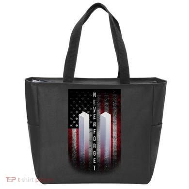 Never forget 9-11 Twin Towers American Flag Tote Bag