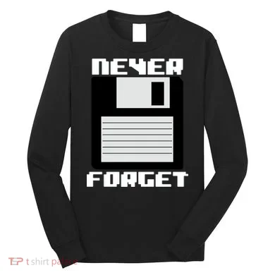 Never Forget Floppy Disc Retro Long Sleeve Shirt