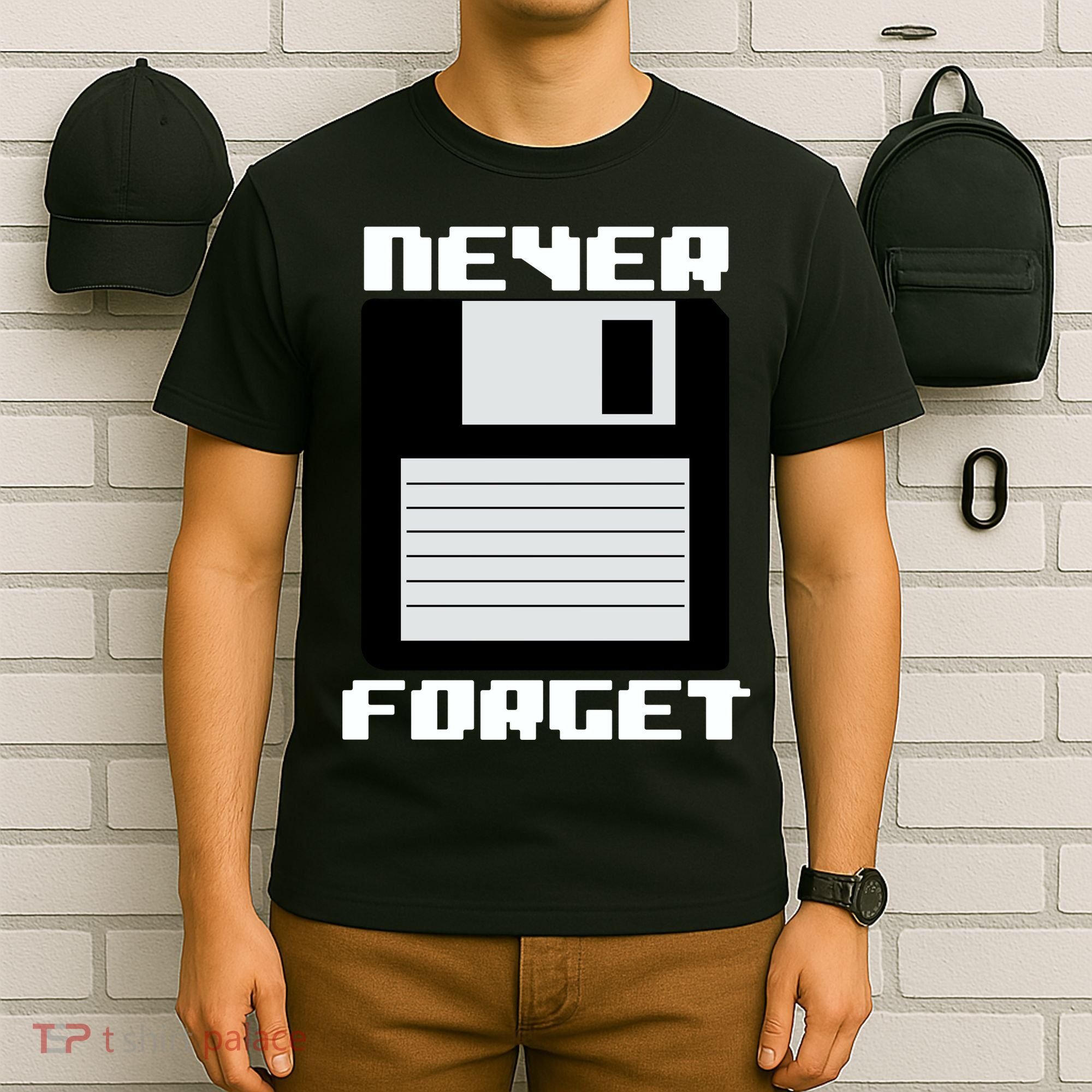 Never Forget Floppy Disc Retro T-Shirt