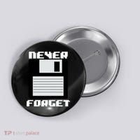 Never Forget Floppy Disc Retro Button thumb 0