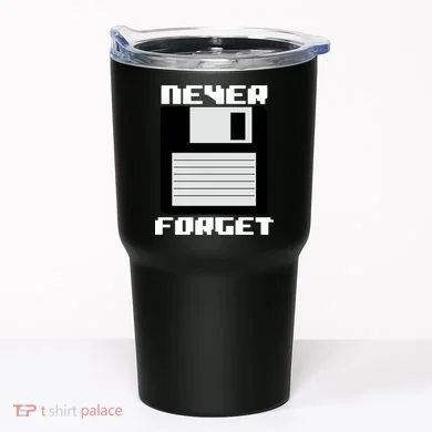 Never Forget Floppy Disc Retro Tumbler