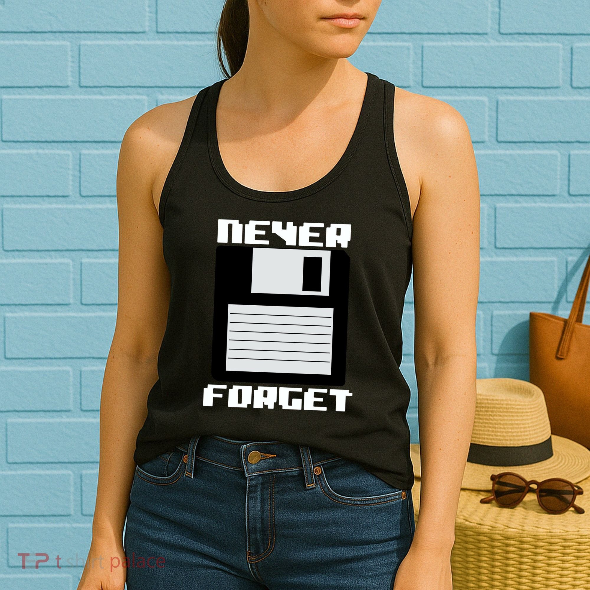 Never Forget Floppy Disc Retro Women's Tank Top