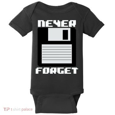 Never Forget Floppy Disc Retro Baby Bodysuit